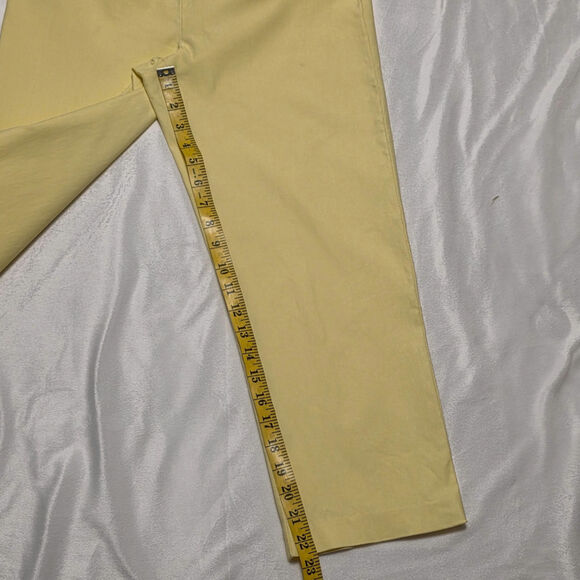 SC Montreal Cropped Bright Yellow Stretchy Pull-On Capri Pants, Size 8 - Picture 6 of 7